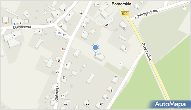 Mikołajki Pomorskie, Gdakowska, 7, mapa Mikołajki Pomorskie