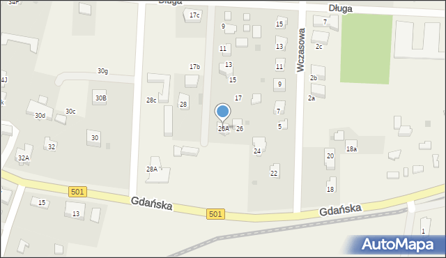 Mikoszewo, Gdańska, 26A, mapa Mikoszewo