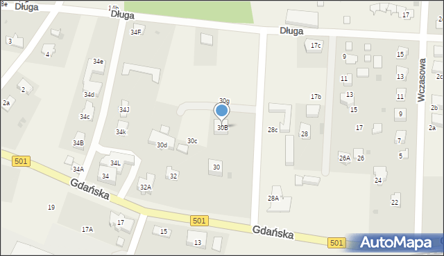 Mikoszewo, Gdańska, 30B, mapa Mikoszewo
