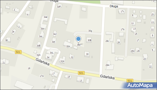 Mikoszewo, Gdańska, 30c, mapa Mikoszewo