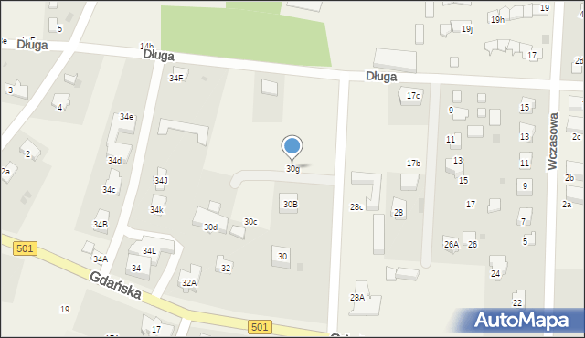 Mikoszewo, Gdańska, 30g, mapa Mikoszewo
