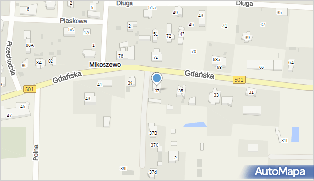 Mikoszewo, Gdańska, 37, mapa Mikoszewo