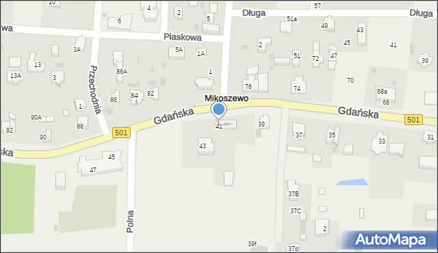 Mikoszewo, Gdańska, 41, mapa Mikoszewo