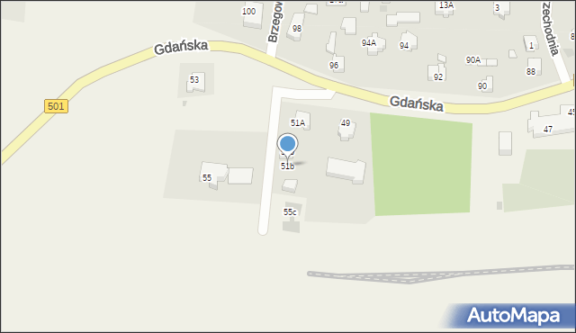 Mikoszewo, Gdańska, 51b, mapa Mikoszewo