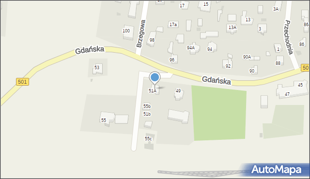 Mikoszewo, Gdańska, 55A, mapa Mikoszewo