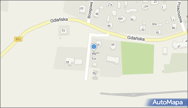 Mikoszewo, Gdańska, 55b, mapa Mikoszewo