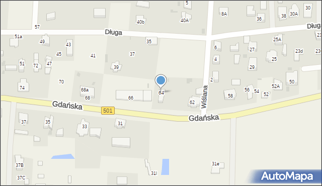 Mikoszewo, Gdańska, 64, mapa Mikoszewo