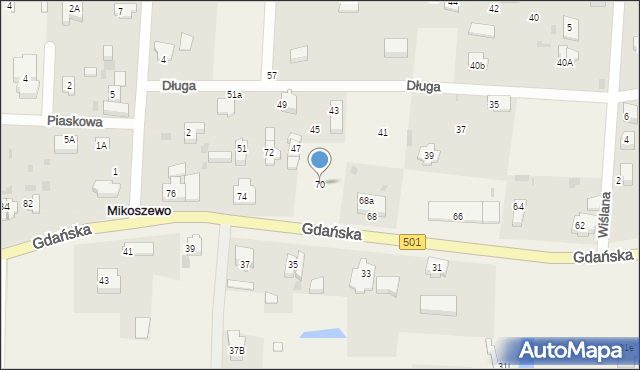 Mikoszewo, Gdańska, 70, mapa Mikoszewo