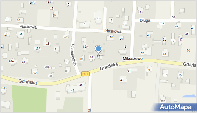 Mikoszewo, Gdańska, 82, mapa Mikoszewo