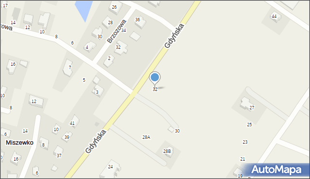 Miszewko, Gdyńska, 32, mapa Miszewko