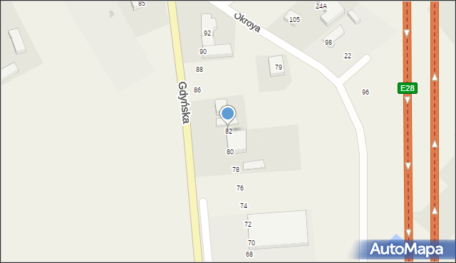 Miszewo, Gdyńska, 82, mapa Miszewo