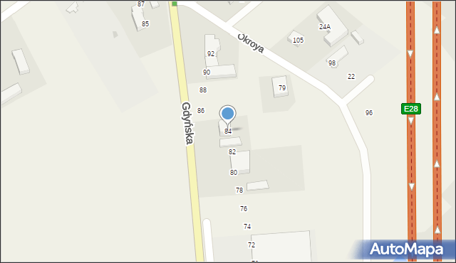 Miszewo, Gdyńska, 84, mapa Miszewo