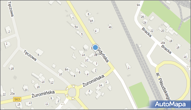 Mława, Gdyńska, 1B, mapa Mława