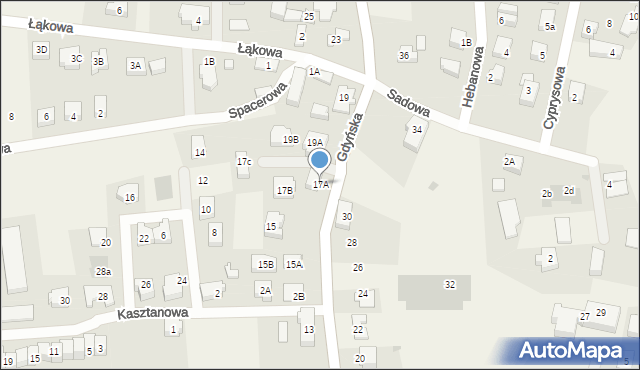 Mosty, Gdyńska, 17A, mapa Mosty