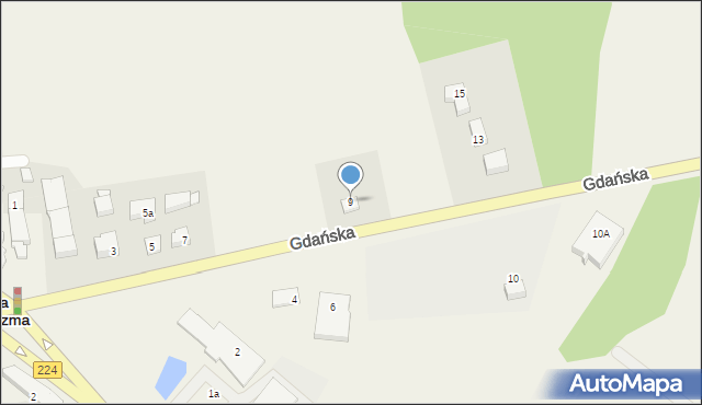 Nowa Karczma, Gdańska, 9, mapa Nowa Karczma