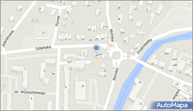 Nowy Dwór Gdański, Gdańska, 1A, mapa Nowy Dwór Gdański