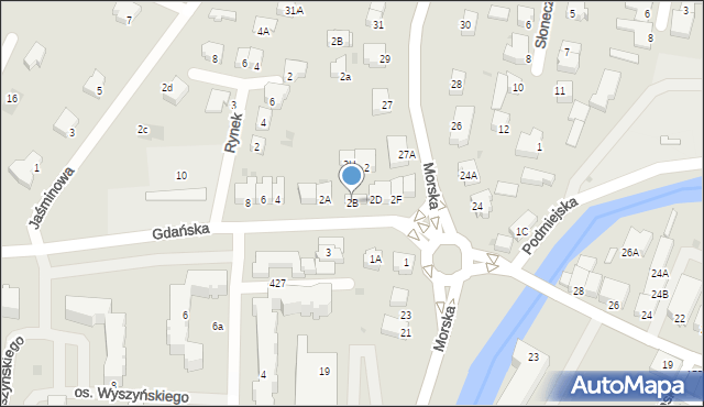 Nowy Dwór Gdański, Gdańska, 2B, mapa Nowy Dwór Gdański