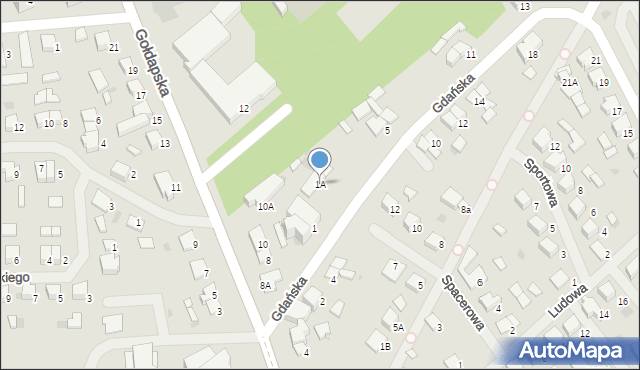 Olecko, Gdańska, 1A, mapa Olecko