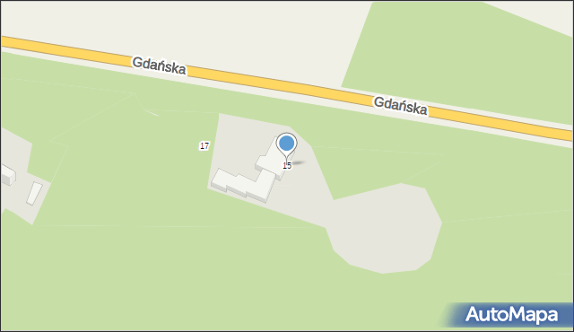 Olsztynek, Gdańska, 15, mapa Olsztynek
