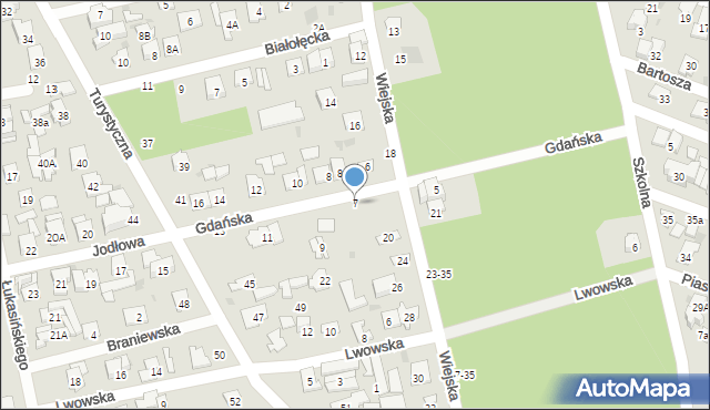 Otwock, Gdańska, 7, mapa Otwock