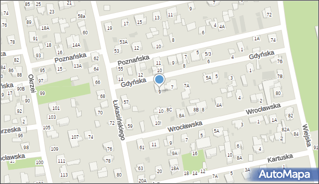 Otwock, Gdyńska, 9, mapa Otwock