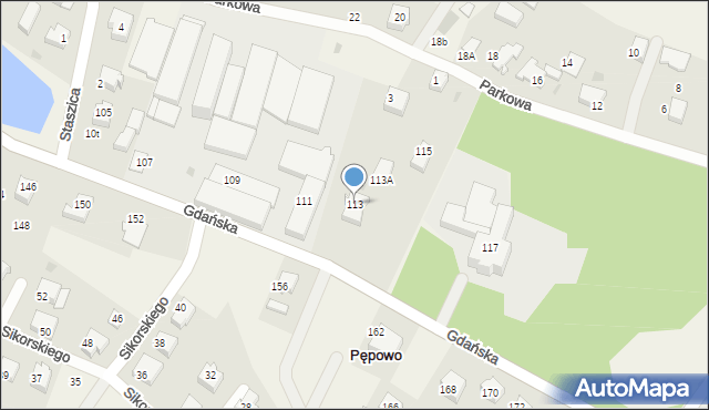 Pępowo, Gdańska, 113, mapa Pępowo