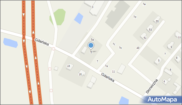 Pępowo, Gdańska, 5, mapa Pępowo