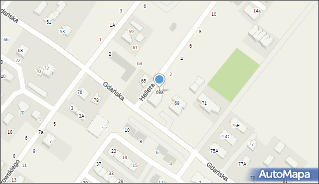 Pępowo, Gdańska, 69a, mapa Pępowo