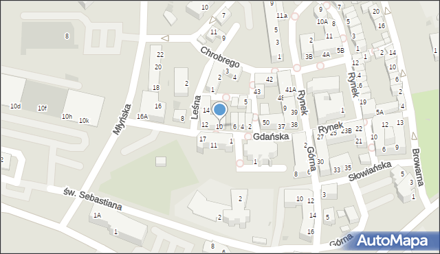 Polkowice, Gdańska, 10, mapa Polkowice