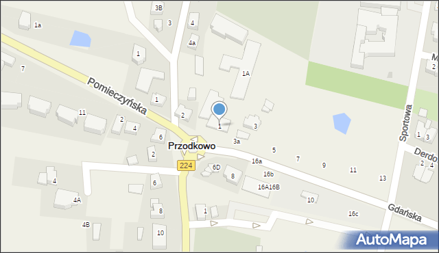 Przodkowo, Gdańska, 1, mapa Przodkowo