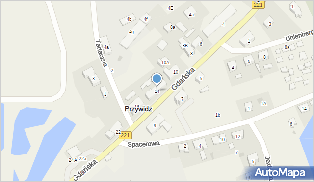 Przywidz, Gdańska, 14, mapa Przywidz