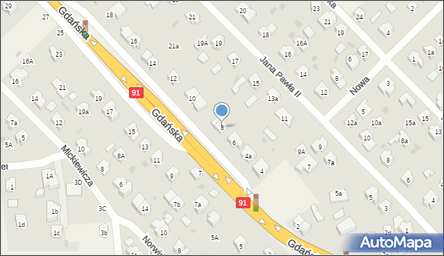 Pszczółki, Gdańska, 8, mapa Pszczółki