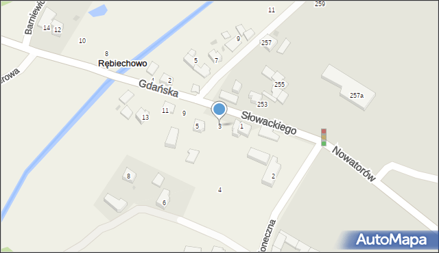 Rębiechowo, Gdańska, 3, mapa Rębiechowo