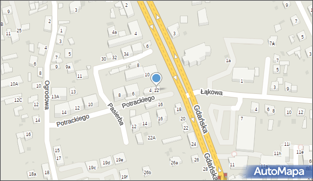 Reda, Gdańska, 12, mapa Reda