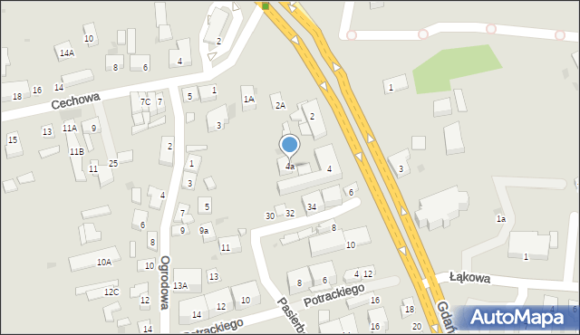 Reda, Gdańska, 4a, mapa Reda