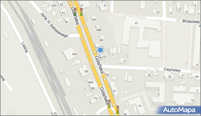 Reda, Gdańska, 53, mapa Reda