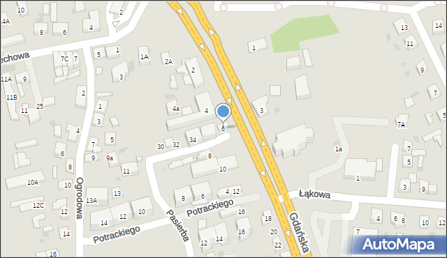 Reda, Gdańska, 6, mapa Reda