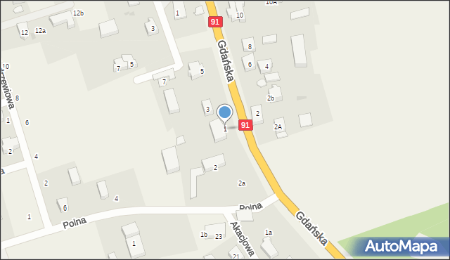Skowarcz, Gdańska, 1, mapa Skowarcz