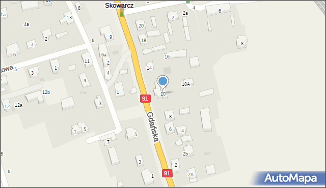 Skowarcz, Gdańska, 10, mapa Skowarcz