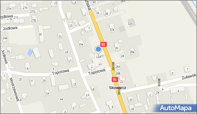 Skowarcz, Gdańska, 11A, mapa Skowarcz