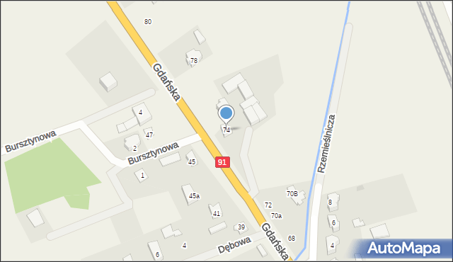 Skowarcz, Gdańska, 74, mapa Skowarcz
