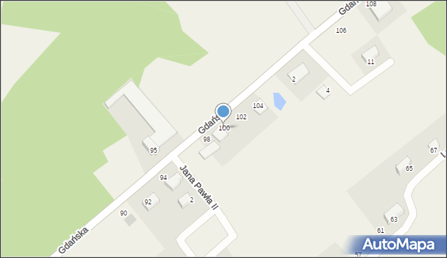 Skrzeszewo, Gdańska, 100, mapa Skrzeszewo