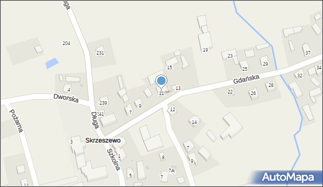 Skrzeszewo, Gdańska, 11, mapa Skrzeszewo