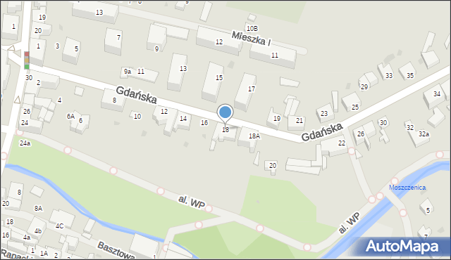 Sławno, Gdańska, 18, mapa Sławno