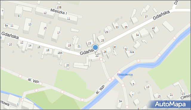 Sławno, Gdańska, 24, mapa Sławno