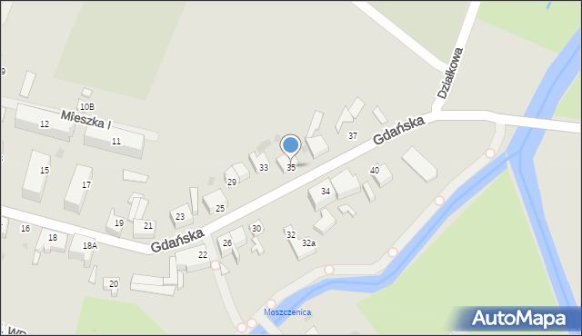 Sławno, Gdańska, 35, mapa Sławno