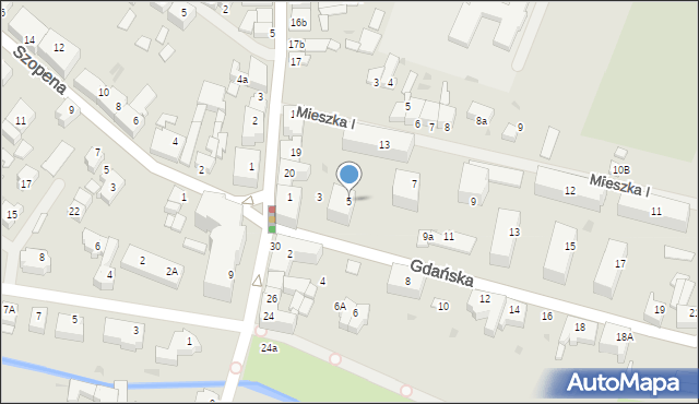 Sławno, Gdańska, 5, mapa Sławno