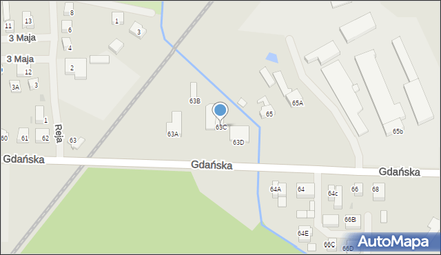 Sławno, Gdańska, 63C, mapa Sławno