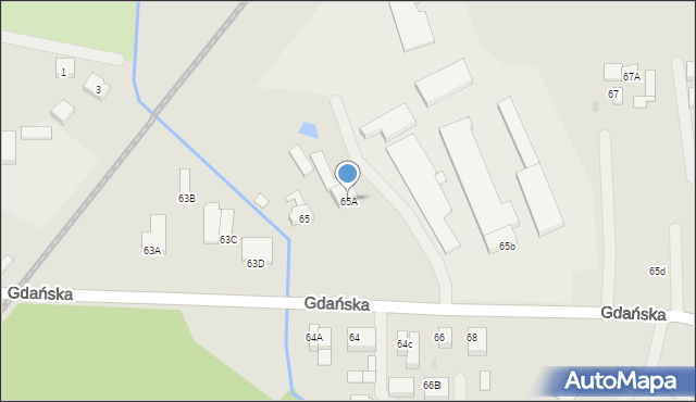 Sławno, Gdańska, 65A, mapa Sławno