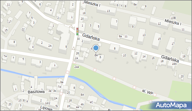 Sławno, Gdańska, 6A, mapa Sławno